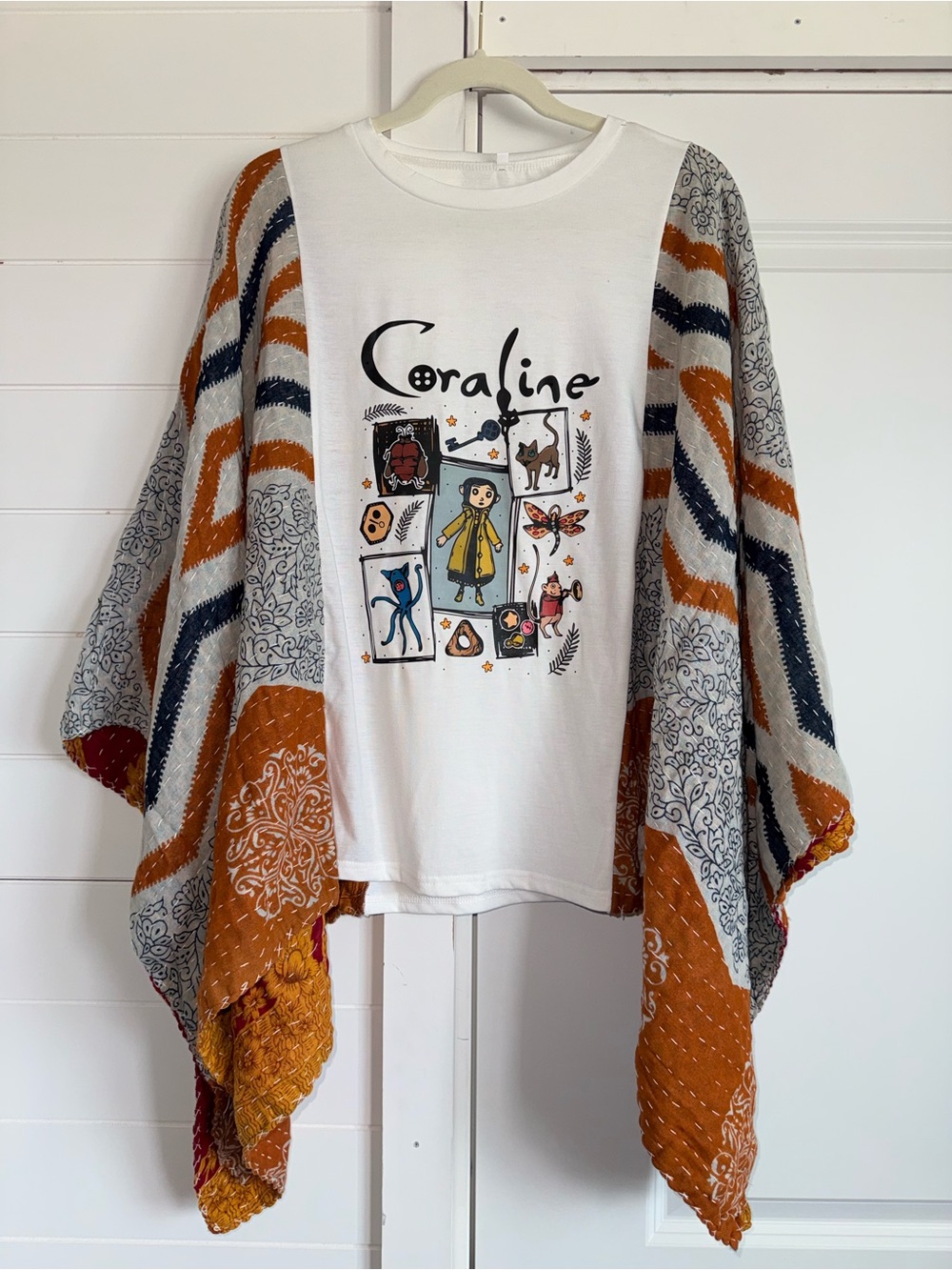 Kantha Coraline Movie upcycle shirt top